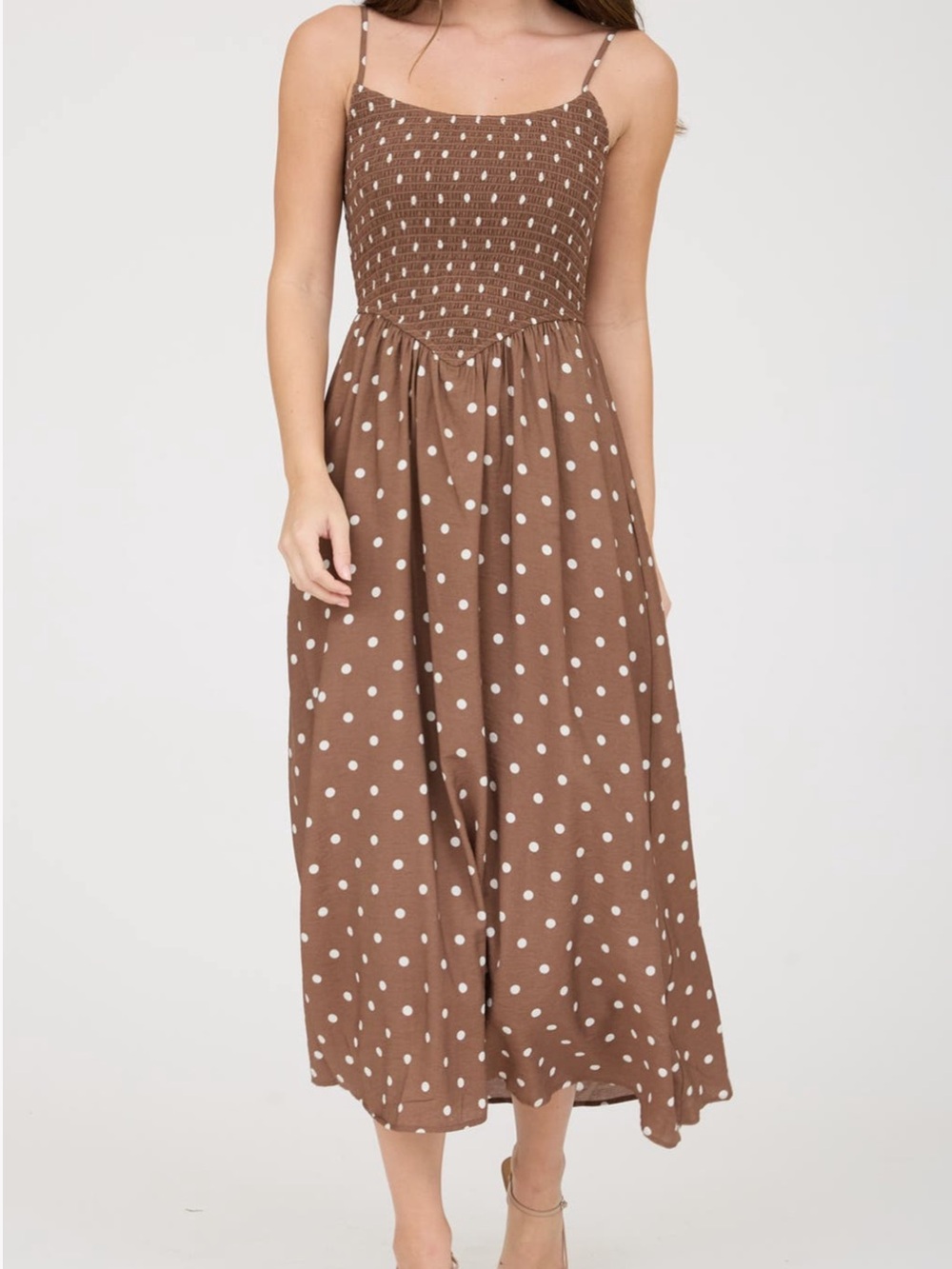 Blu Pepper Polka Dot Midi Dress - Picture 1 of 7